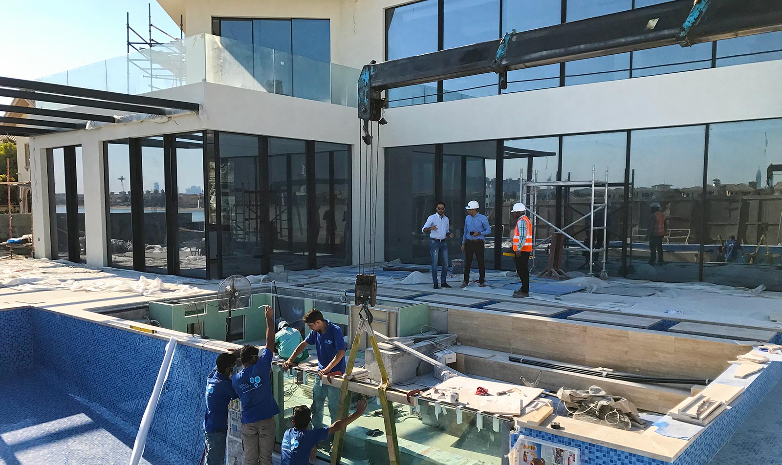 rakennuspic Palm Jumeirah Villa Pool Construction Colour