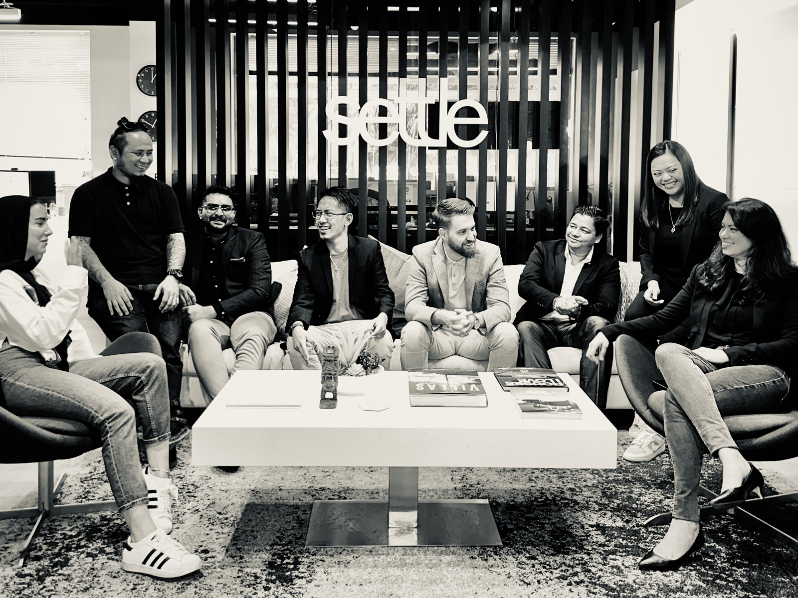 A Group Picture of Settle Dubai Team of Architects & Interior Designers in Dubai Media City.